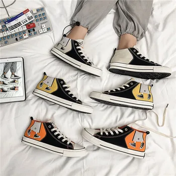 

Dropshipping 2019 fashion new brand mens high top sneaker mens casual flats canvas personality Vulcanized shoes A315