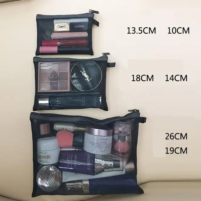 여성용 심플 패션 메쉬 화장품 가방