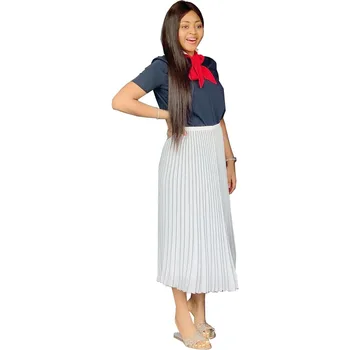 

Women Solid Pleated Long Skirts New Autumn Winter Empire Ankle Length Pleated Skirt Casual Basic Style high waist Skirts