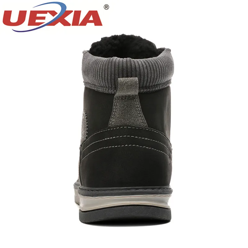 UEXIA/Мужская обувь; мужские ботинки; коллекция года; Зимние теплые плюшевые ботинки на меху; теплые Нескользящие мужские замшевые кроссовки на шнуровке; нескользящая обувь; botas
