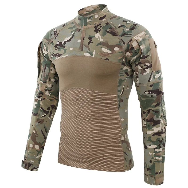 Уличная камуфляжная тактическая футболка, страйкбол, пейнтбол, мужские военные армейские рубашки, униформа для походов, охоты, рыбалки - Цвет: CP