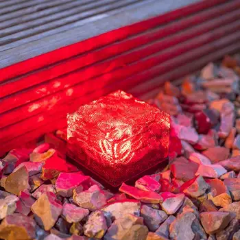 

1 Pcs Solar Brick LED Landscape Light Frosted Glass Solar Panel Embeded Waterproof Decoration Light For Garden Courtyard Pathway