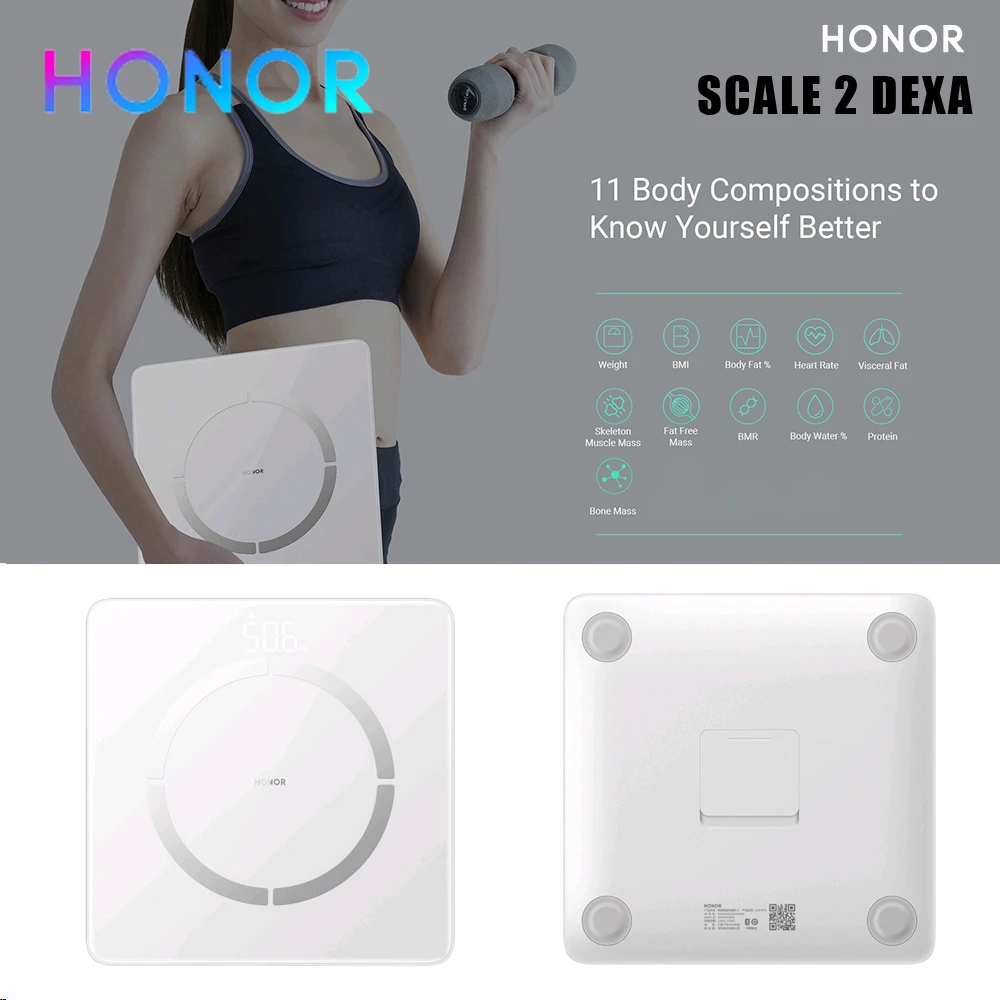 HONOR Scale 2 DEXA Standard 11 Analyzer with BMI/BMR/FFM/Body Fat Rate L5Y1
