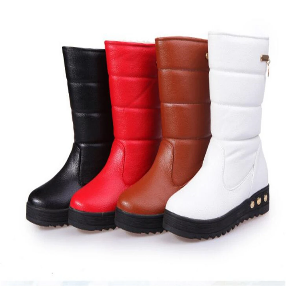 Зимние женские сапоги до середины икры высокие Bota водонепроницаемые зимние