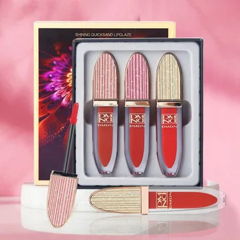 

Hot 3pcs Moisturizing Lip Glaze Set Non-stick Cup Waterproof Long-lasting Lip Gloss Liquid Lipstick Makeup Kit W1