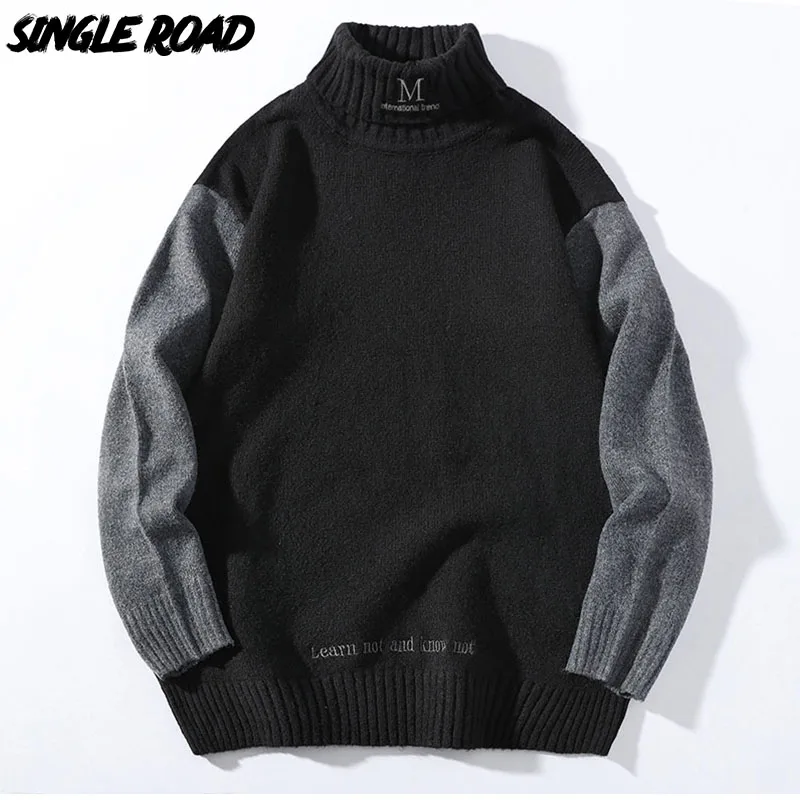 BBWY Jersey De Invierno Suéter De Navidad Grueso Rojo Alce Delgado Cuello Redondo Ropa De Parejas Suéter Informal De Todo Fósforo Para Hombre-Negro_Metro