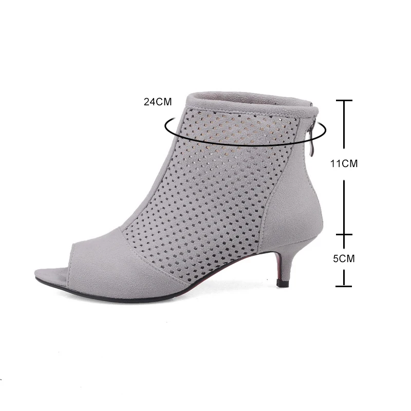 kitten heel open toe booties