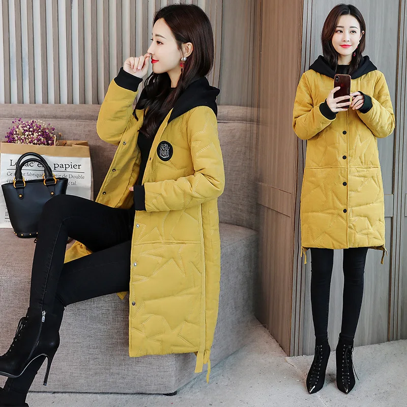 

2018 Winter New Style Zyq6011 Fashion Hooded Mid-length Cotton-padded Clothes Entities Goods