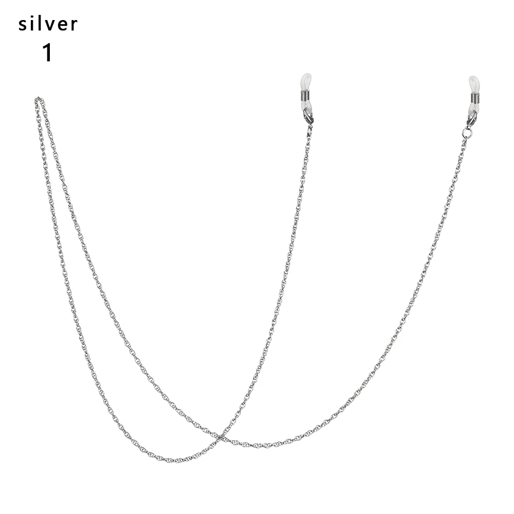 silver 1 1 шт. Очаровательная цепочка для очков из сплава для чтения модные уникальные солнцезащитные очки ремешок держатель шнура практичное ожерелье для очков унисекс - Цвет: silver 1
