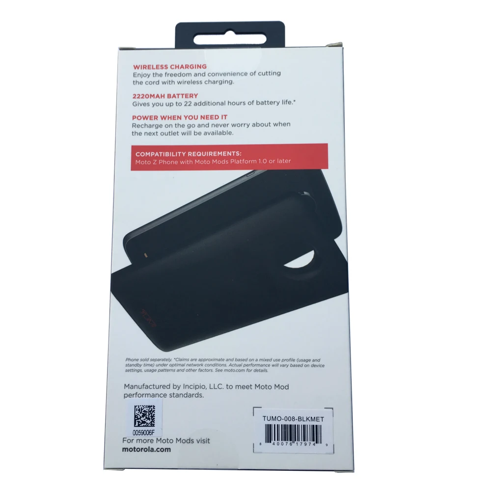 Extra battery  charging case For motorola moto Z4