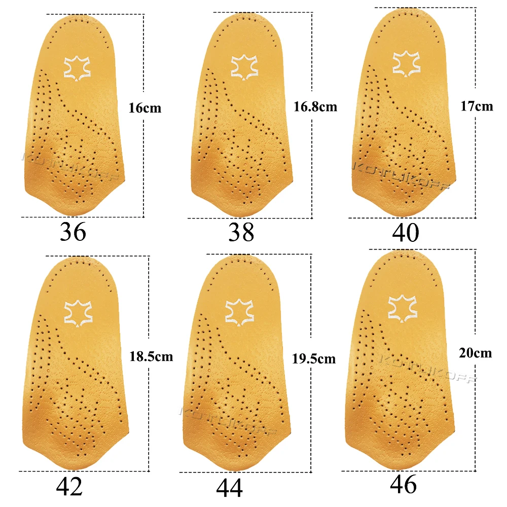 Кожаные ортопедические стельки длина 3/4 для плоскостопия|insole foot care|insole flat footflat