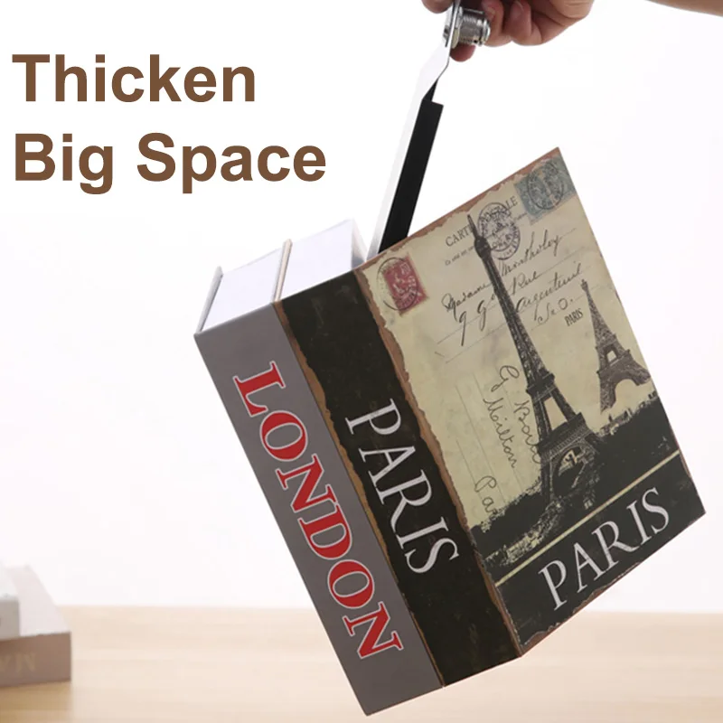 Libro de simulación de doble capa, cerradura de llave de seguridad, hucha creativa, caja de seguridad oculta, Libro Secreto, cajas de seguridad