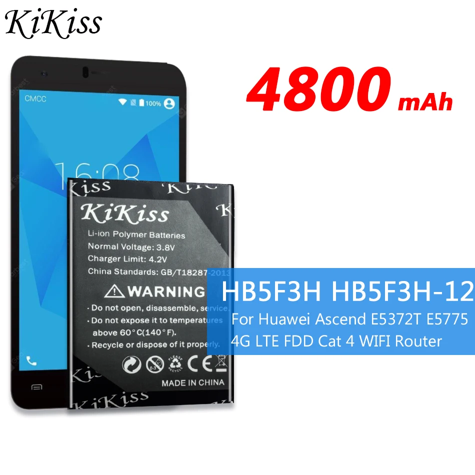 Аккумулятор большой мощности 4800 мАч для huawei Ascend E5372T E5775 4G LTE FDD Cat 4 wifi маршрутизатор