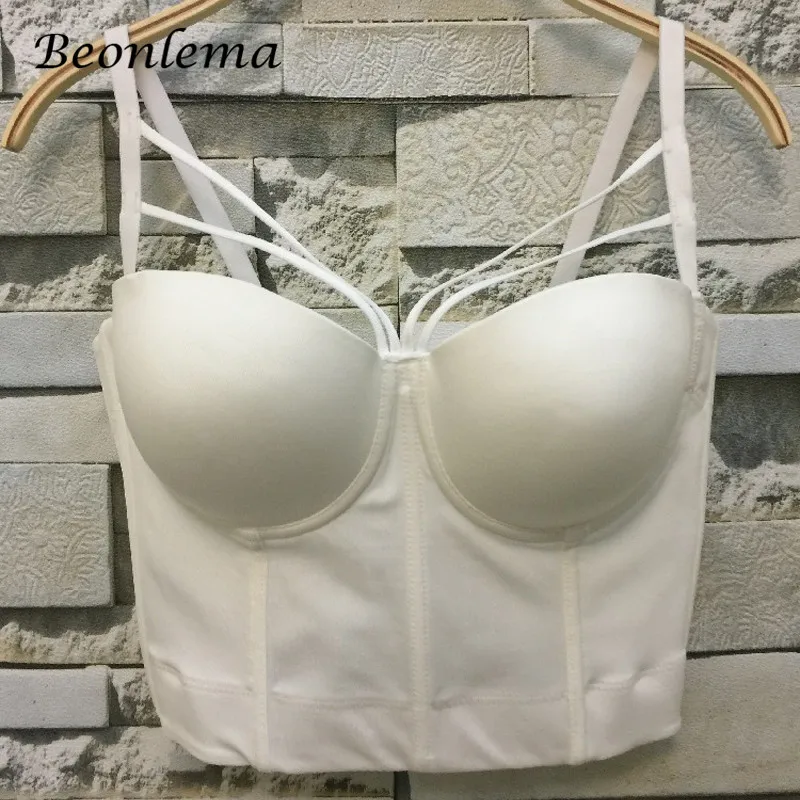 Женский корсет в стиле стимпанк Beonlema Белый/Черный с обхватом груди короткая