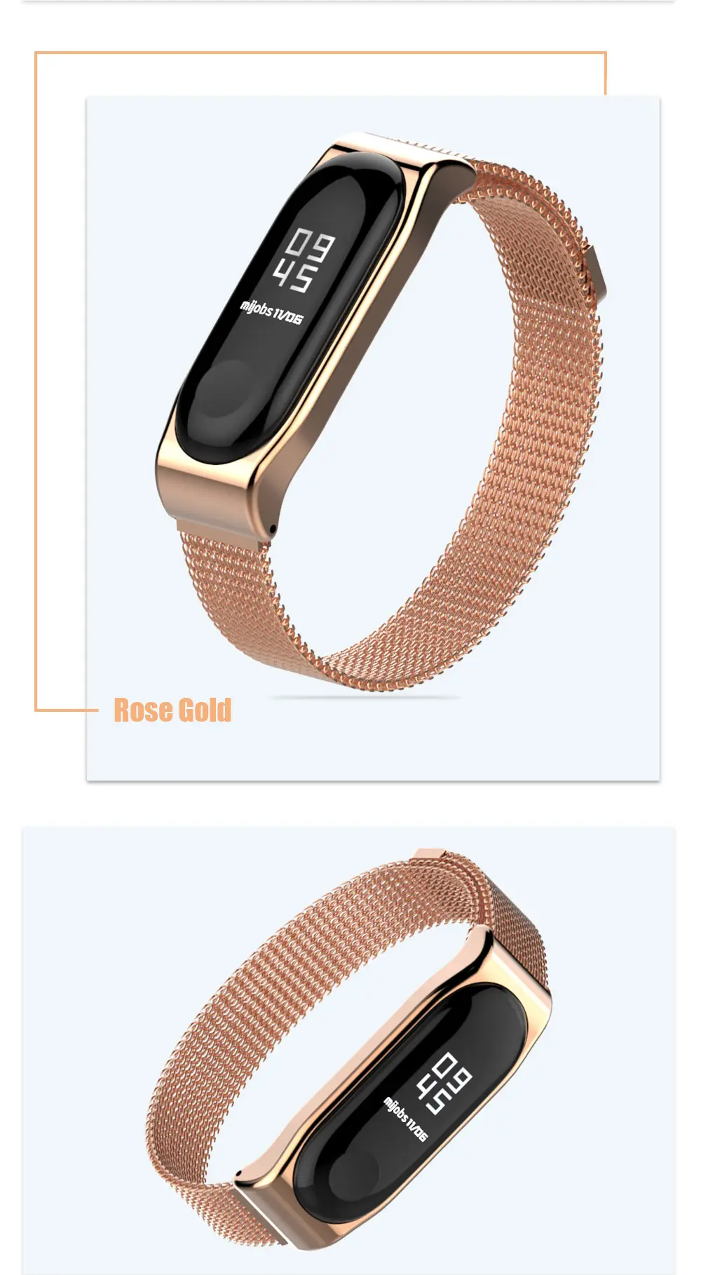 Mi jobs магнитный ремешок для Xiaomi mi Band 4 3 Смарт-часы ремешок для mi band 3 ремешок mi band 4 браслеты браслет из нержавеющей стали