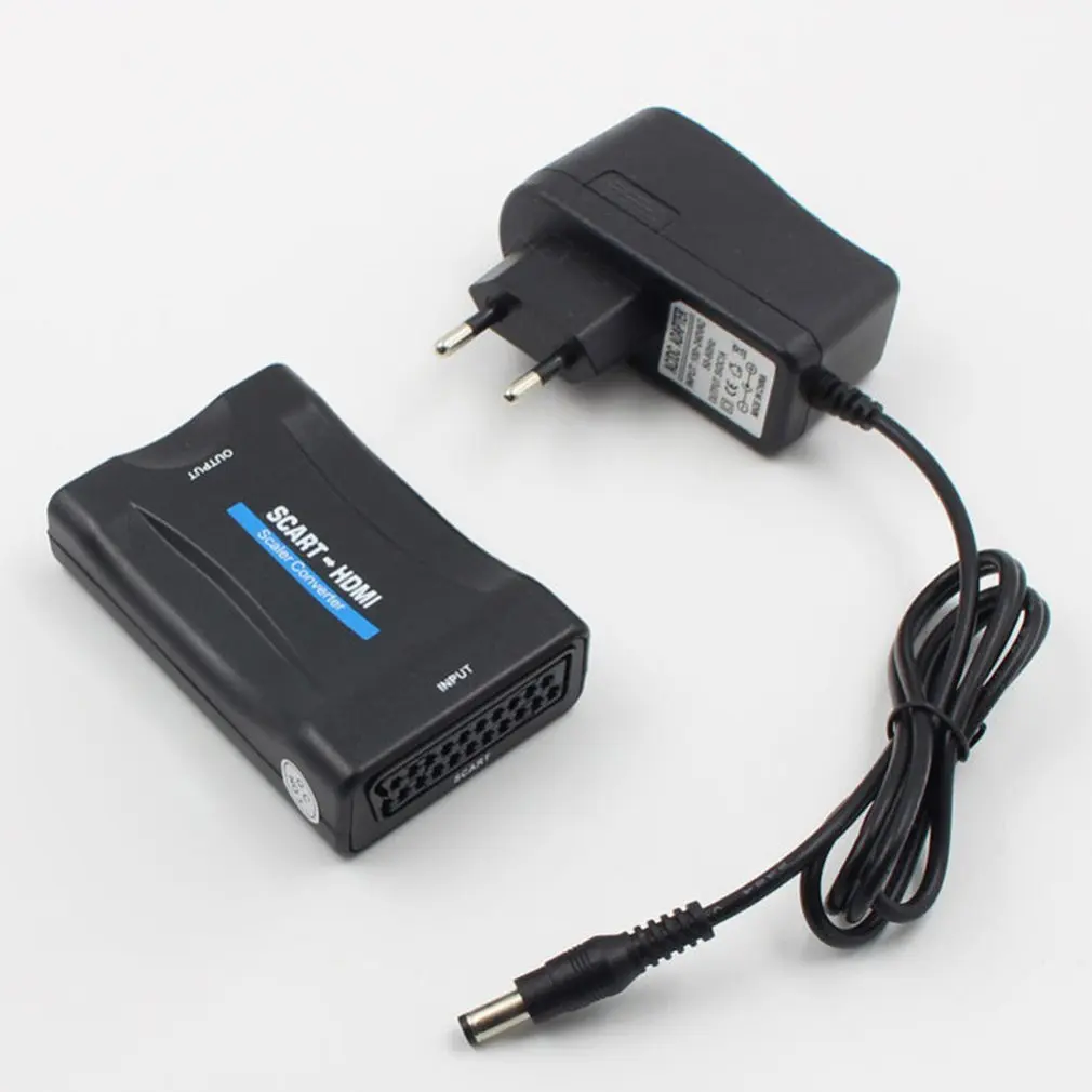  Abs 1080 P Scart Convertitore di Hdmi Convertitore Audio-Video Adattatore di Segnale Hd con Ricaric