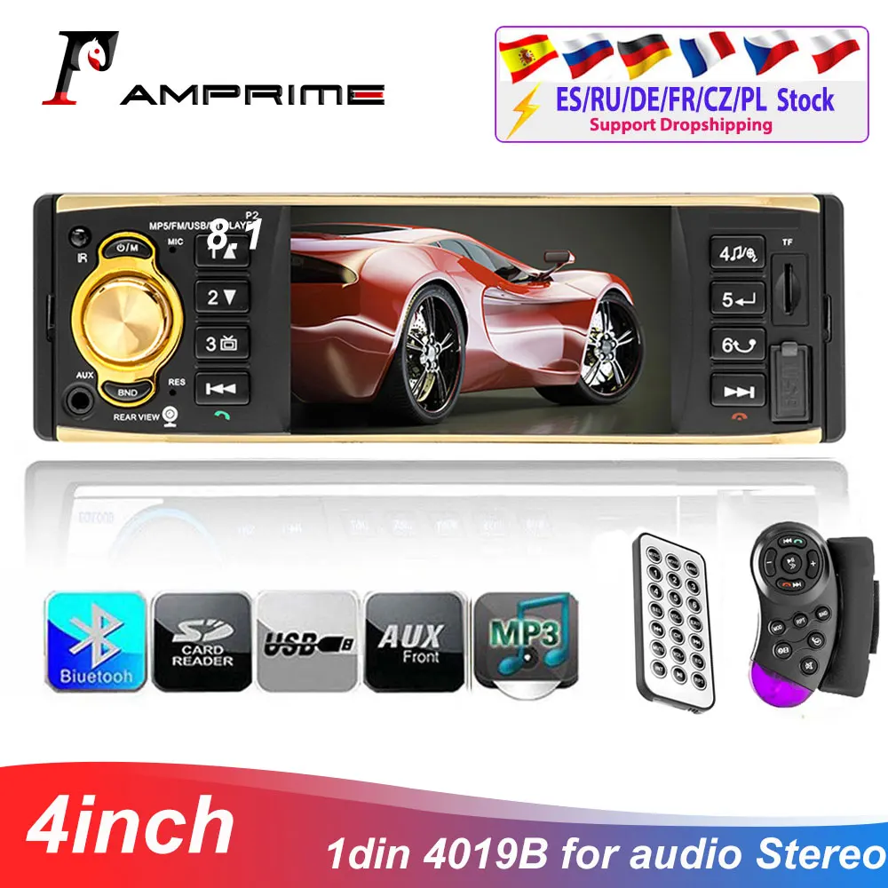 Автомагнитола AMPrime 1 Din 4 дюйма FM-радио MP5 плеер поддержка камеры заднего вида