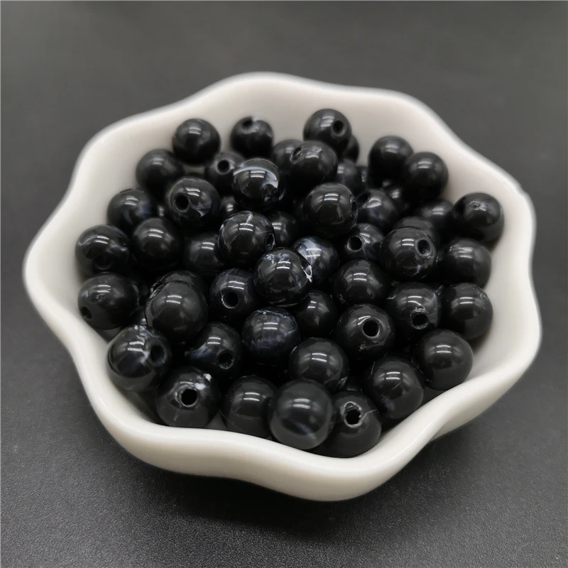 6 8 10 mm Imitation Natural Stone Round Acrylic Beads Clouds Effect Jewelry Makeing Bracelet necklace Accessory acrylic beads