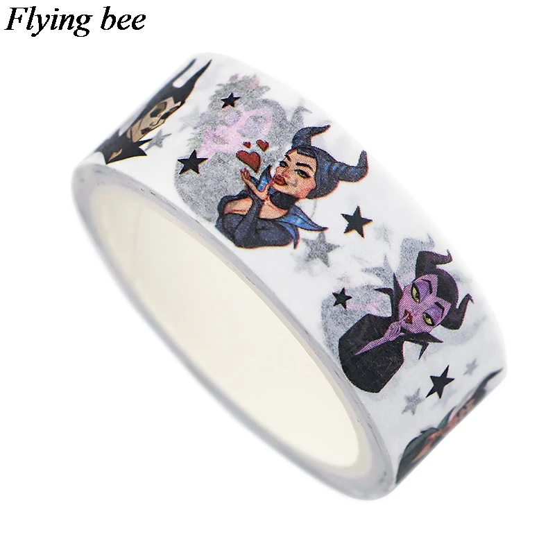 Flyingbee 15 мм X 5 м Бумага васи клейкая лента малефисент злая королева клейкая лента DIY Скрапбукинг наклейка этикетка маскирующая лента X0741