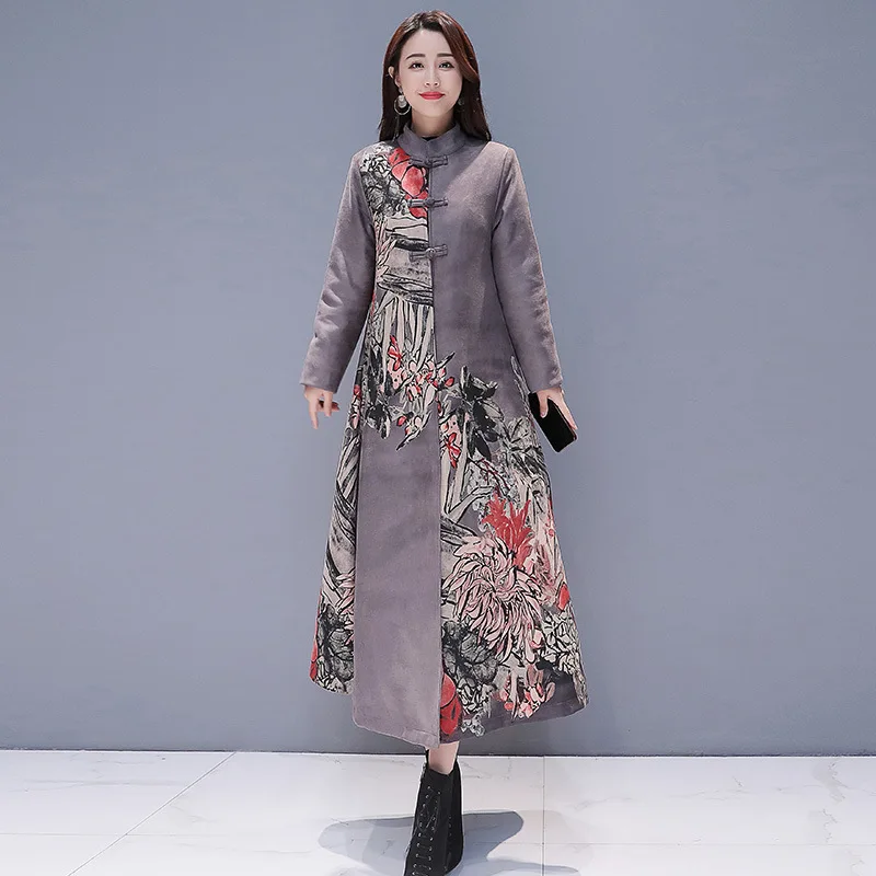 

Cotton-padded Clothes Women's Mid-length 2018 Winter New Style WOMEN'S Dress Loose-Fit Slimming over-the-Knee Suede Fashion Warm