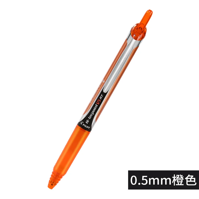 Гелевая ручка Pilot Hi-Tecpoint, BXRT-V5, 0,5 мм, ручка, выдвижная, точная, игольчатый наконечник, ручки, офисные канцелярские принадлежности, школьные принадлежности, 1 шт - Цвет: orange  1pcs