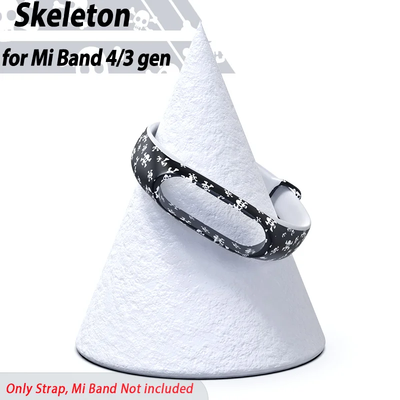 Skull Head Камуфляжный ремешок для Xiaomi mi 4 браслет mi Band 4 ремешок mi band 4 My Band 3 4 Correa Camuflaje Pulsera браслет Band 3 - Цвет: Skull Head