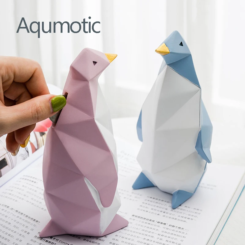 Aqumotic милый Пингвин для украшения коробок игрушки коробки для детей синий банк хранения монет наличные животные рождественские подарки хорошая вещь