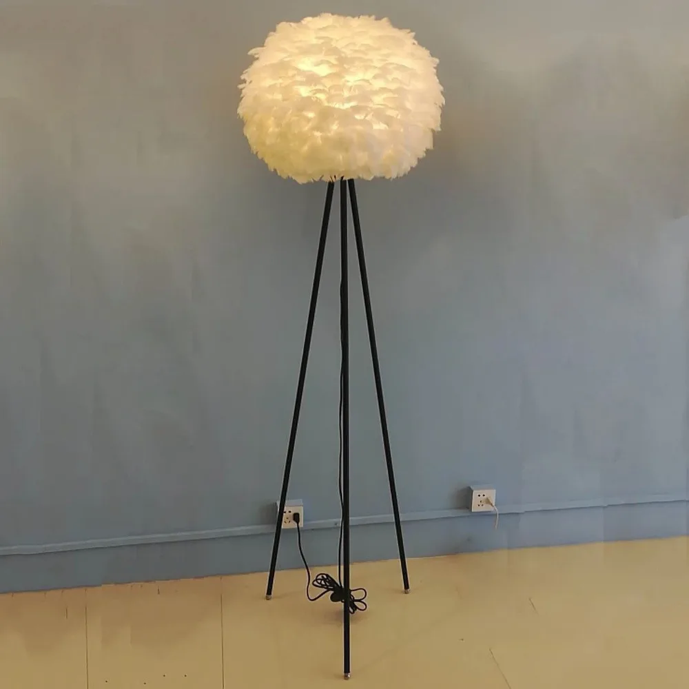 Перо Напольная Лампа в скандинавском стиле Lampa Stojaca Lampara De Plumas Pie Veren лампа современный напольный свет спальня гостиная Lampade Da Terra