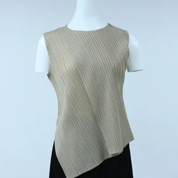 

Pleated Women's Clothes 2020 Summer New Fashion Design Sense Sleeveless T-shirt For Women