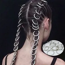 10 шт./лот Серебряная коса волос дредлок шарик манжеты клип оплетка обод кольцо приблизительно 30 мм Внутреннее отверстие большое кольцо для волос