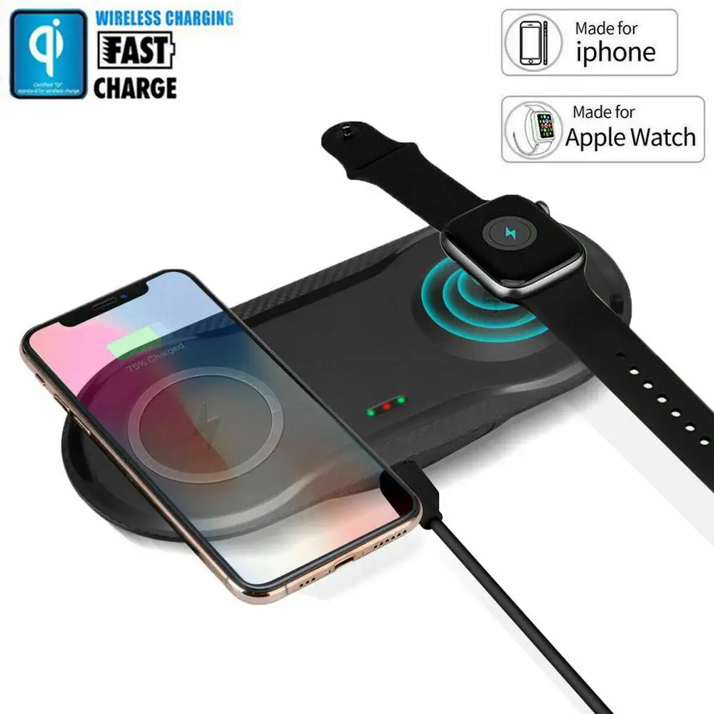 Беспроводная зарядная подставка 3 в 1 Qi 15 Вт быстрая зарядная док-станция для Apple Watch iWatch 5 4 3 AirPods Pro для iPhone 11 XS XR X 8 - Цвет: Style 3 10W Black