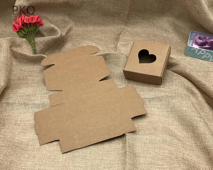 

Heart shape window Paper Candy Box kraft Window Soap Boxes small Jewelry Gift Packaging Box Wedding Party Birthday Favors boxes
