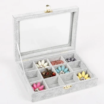 

Multi-slot Velvet Jewelry Display Case Tray Storage Box Organizer Holder