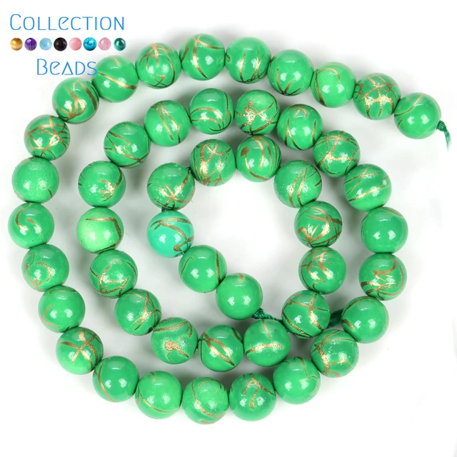 FANGQUN Natural Turquoise Beads for Jewelry Making Loose Stone Beads for  Bracelets Necklaces Earrings Green Turquoise Jewelry Beads Bulk, 60pcs 6mm