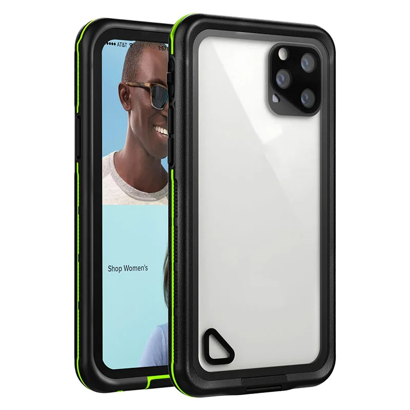 black green Мобильный телефон водонепроницаемый чехол Полный корпус протектор для iPhone 11 Pro Max OC - Цвет: black green