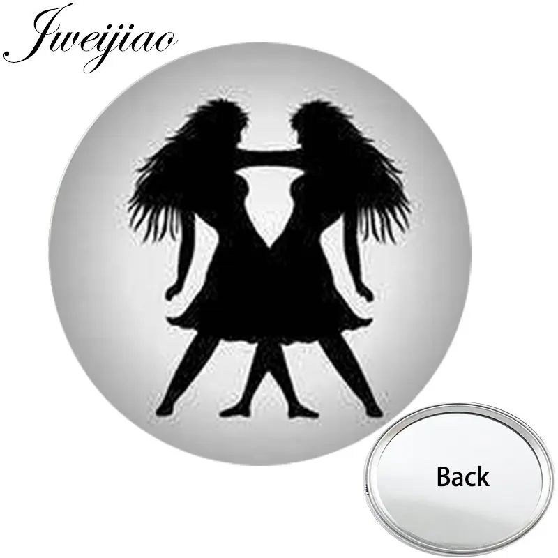 

Youhaken 12 Zodiac Horoscope Gemini Art Photo Symbol Pocket Mirror Makeup Vanity Hand Travel Purse Mirror unique gift for women