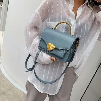 

Simply Style Pu Leather Crossbody Bags For Women Shoulder Messenger Handbag Mini Tote Hand With Metal Handle