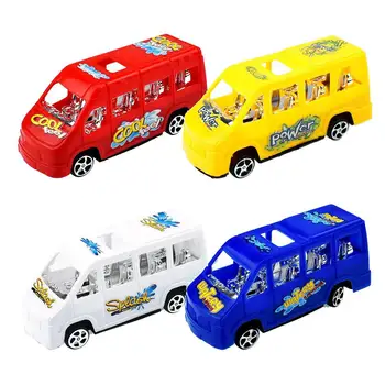 

None Mini Pull Back Bus with Silver Plating Seats Modeling Toy for Kids