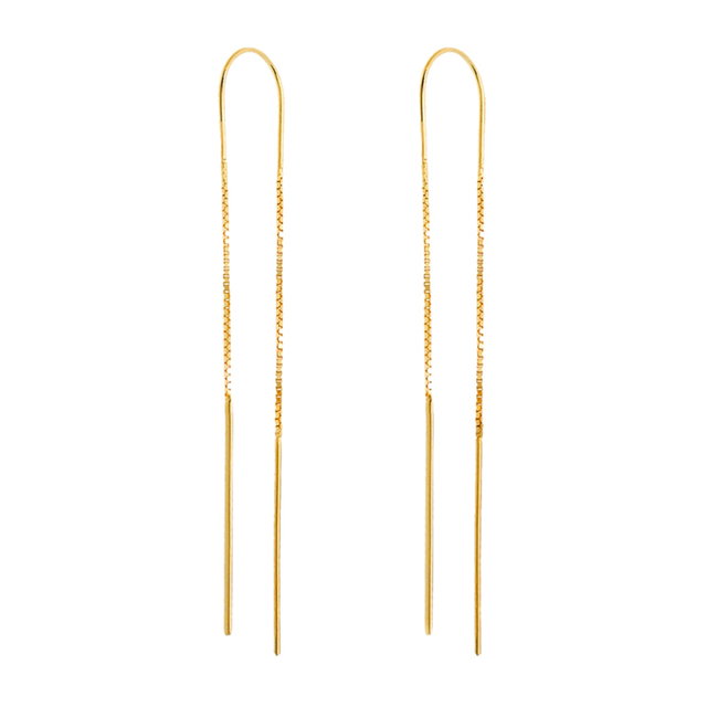925 Sterling Silver Long Chain Tassel Threader Earrings Colored Zircon Snake Padlock Key Pendant Dangle Earrings Jewelry