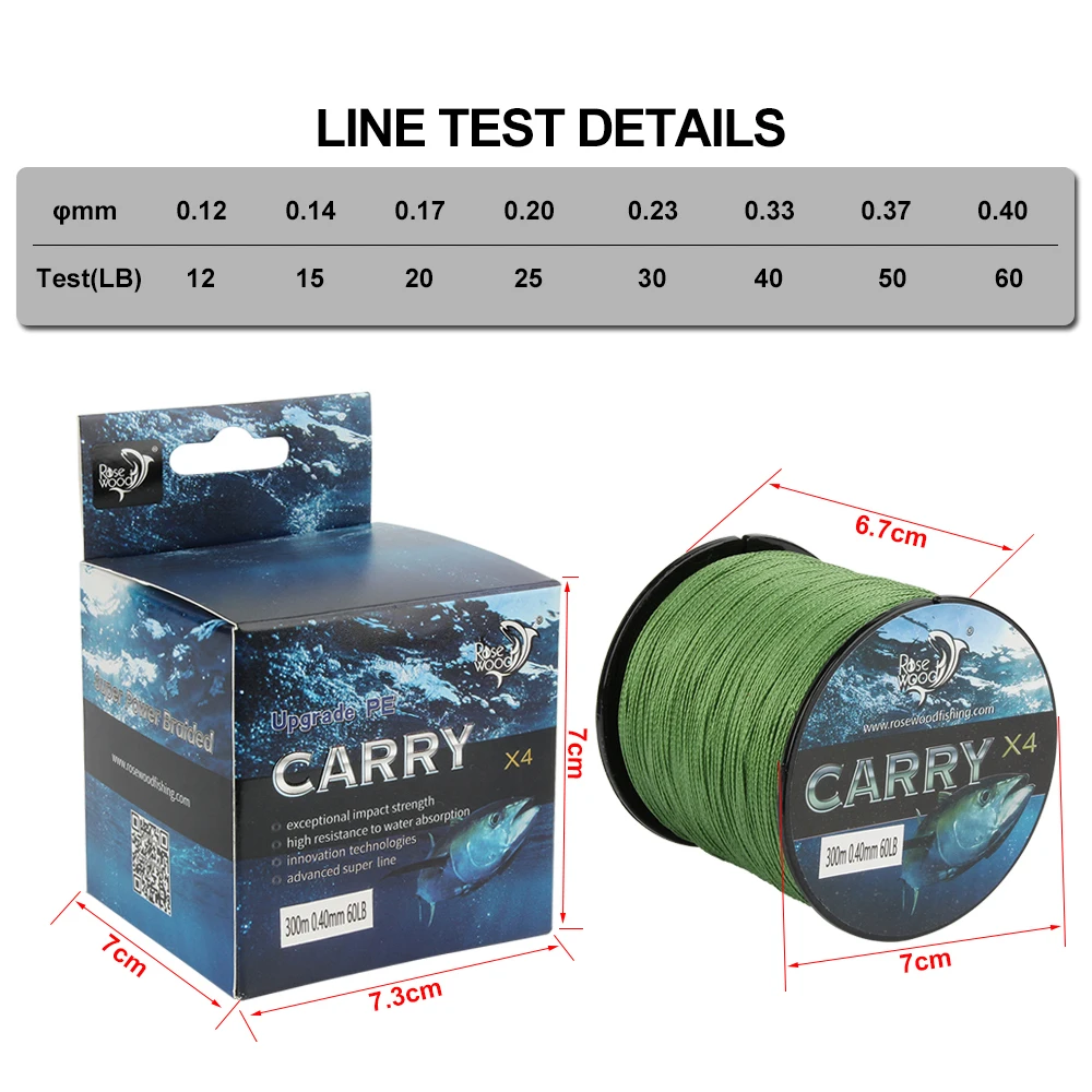 Spinpoler 300M 4 Strands 12LB-60LB Braided Fishing Line Multifilament Super Strong Carp Fishing Wire Japan PE Line
