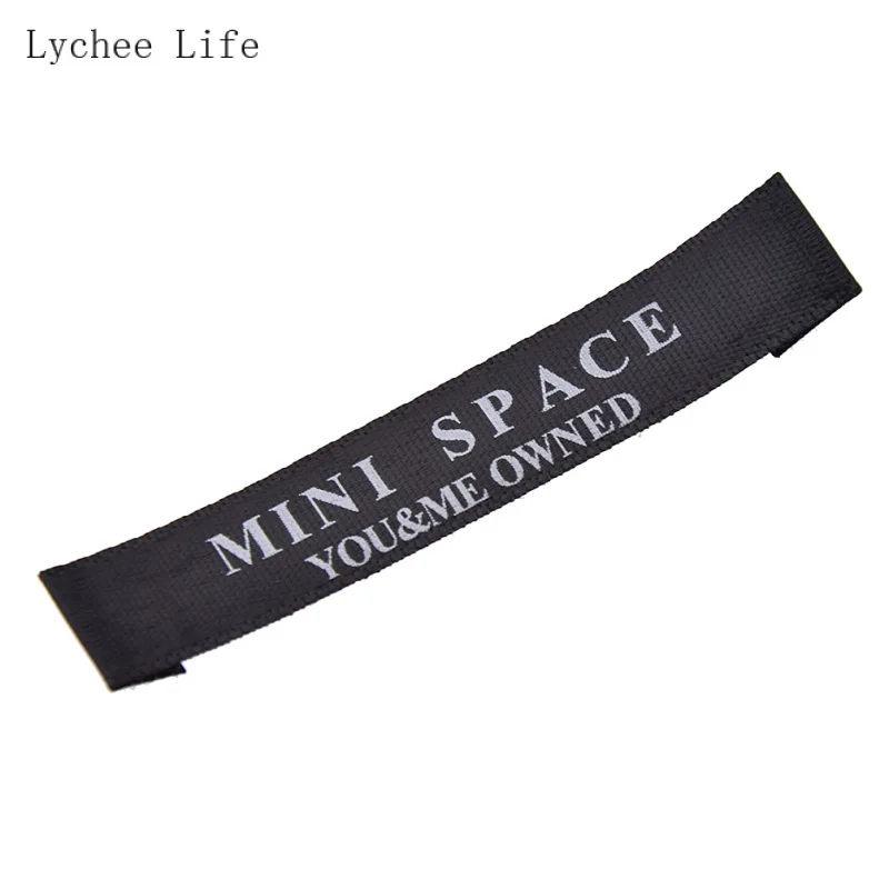 Lychee Life 100 шт./лот атласные мини-космические этикетки для одежды с печатным рисунком, бирки для DIY, аксессуары для рукоделия