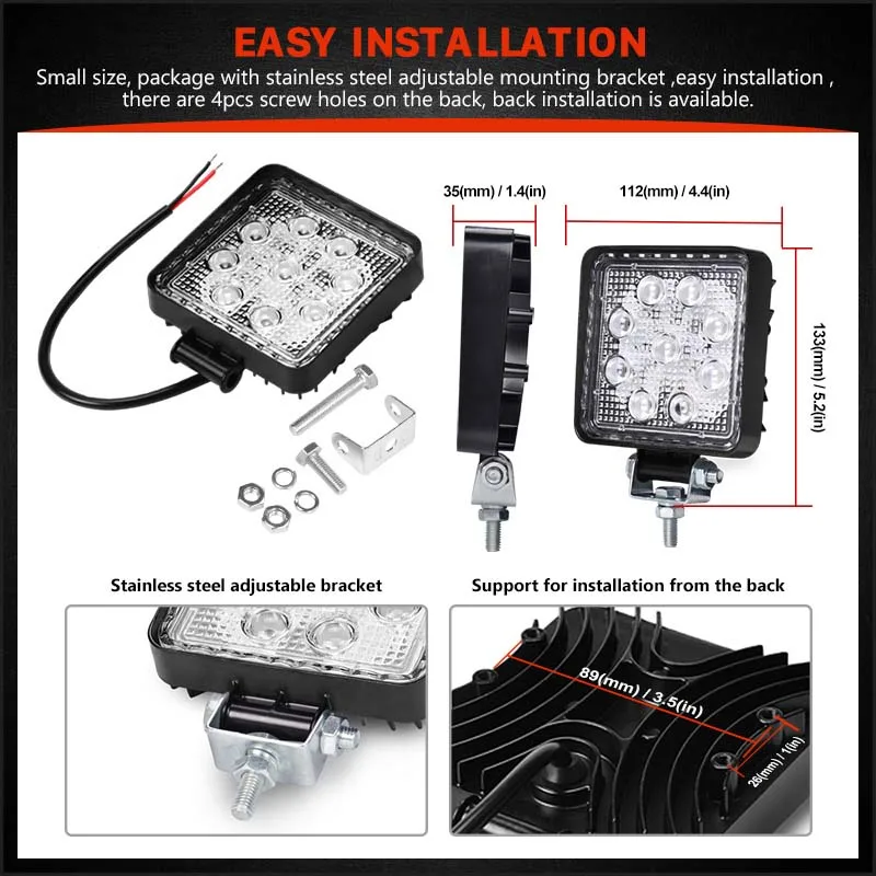 4 inch 27W Led work light (6)