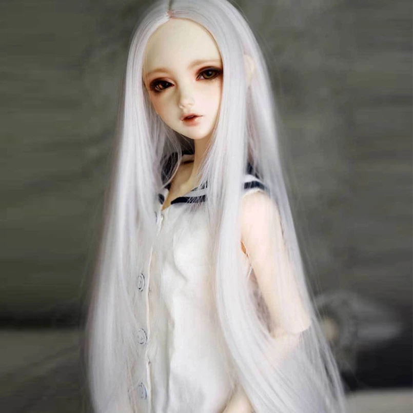 Bjd 1/3 длинный парик прямой белый для 1/3 2" 1/4 высокий шарнирная Кукла SD MSD DK DZ AOD DD VOLKS кукла