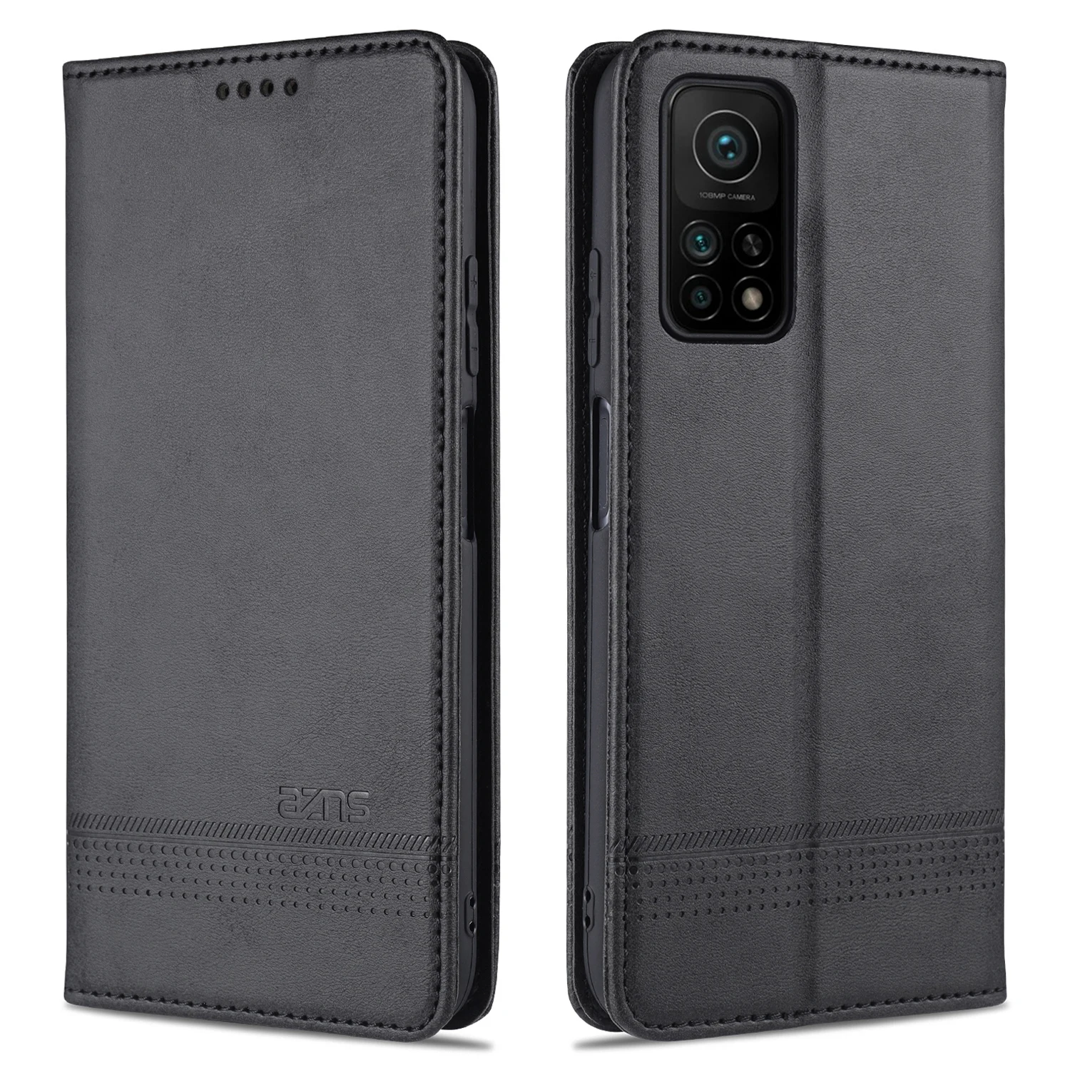 Premium AZNS Leather Wallet Flip Case - Multi-Function Phone Cover with Card Slots and Stand Feature