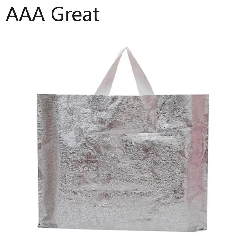 

50Pcs/Lot Gift Bag Clothes Storage Shopping Bag Handle Party Wedding Aluminum Foil Candy Cake Wrapping Bags Supermarket Pouches