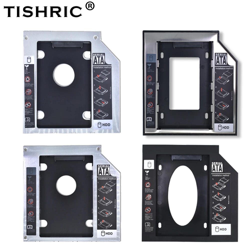 

Tishric Universal Aluminum/Plastic 9.5mm SATA 3.0 2.5" HDD Caddy Case Box Enclosure Adapter DVD HDD Hard For Laptop CD Optibay