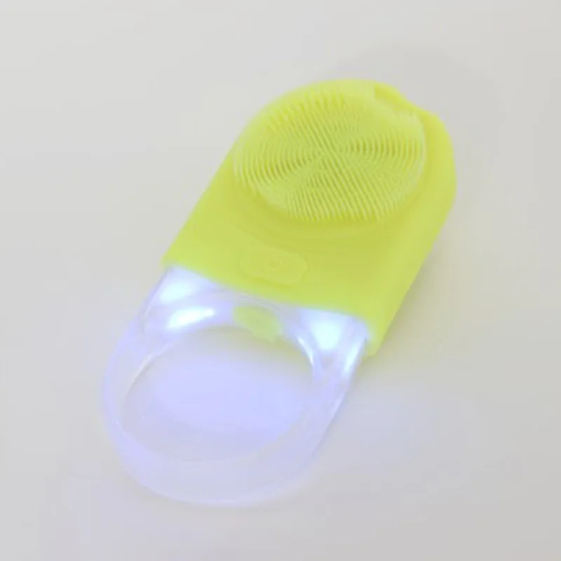 Usb-сменная силиконовая Очищающая щетка для лица, сужающая поры, укрепляющая кожу, водонепроницаемые очищающие щетки для лица, инструмент для ухода за кожей - Цвет: Фиолетовый