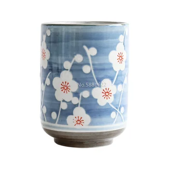 

1 PC Japanese Style Hand-painted Blue and White Porcelain Cup No Handle Home Straight Cup Ceramic Water Wine Cup