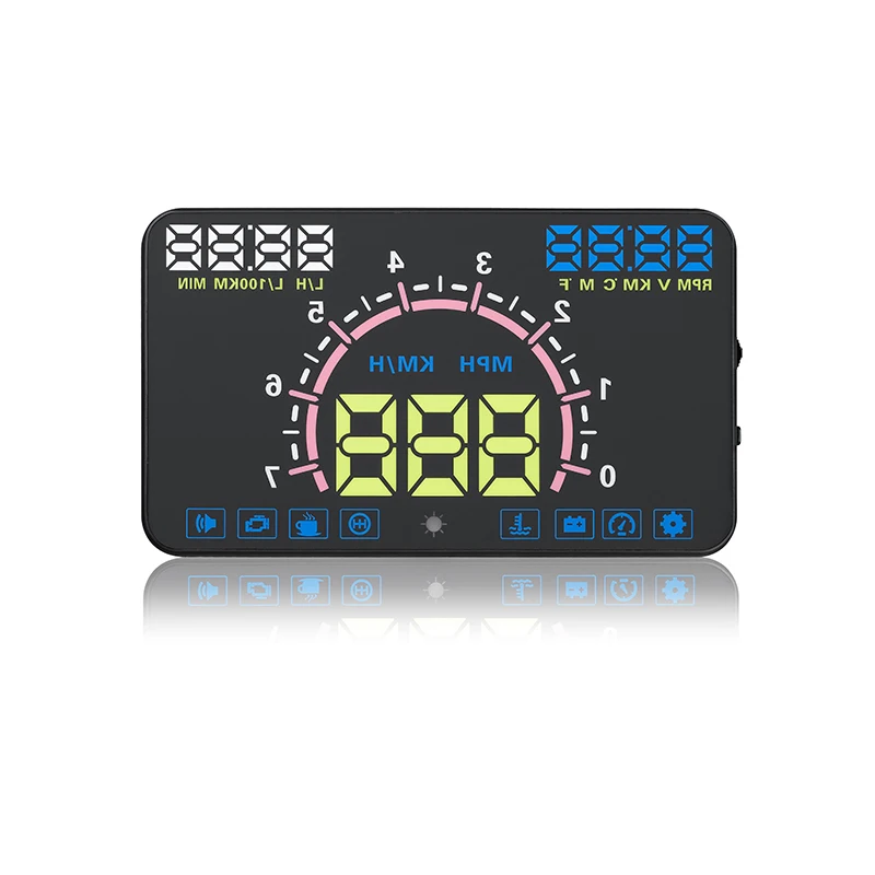

Car Head Up Display OBD2 HUD 5.8" Windscreen Projector OBD Scanner Speed Fuel Warning Alarm Data Diagnostic Tool