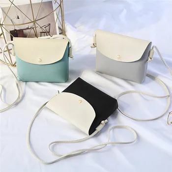 

PU Leather Shoulder Bag Mobile Phone Packet Mini Bag Solid Color Lady Simple Style Bags High Quality Women Fashion Handbag